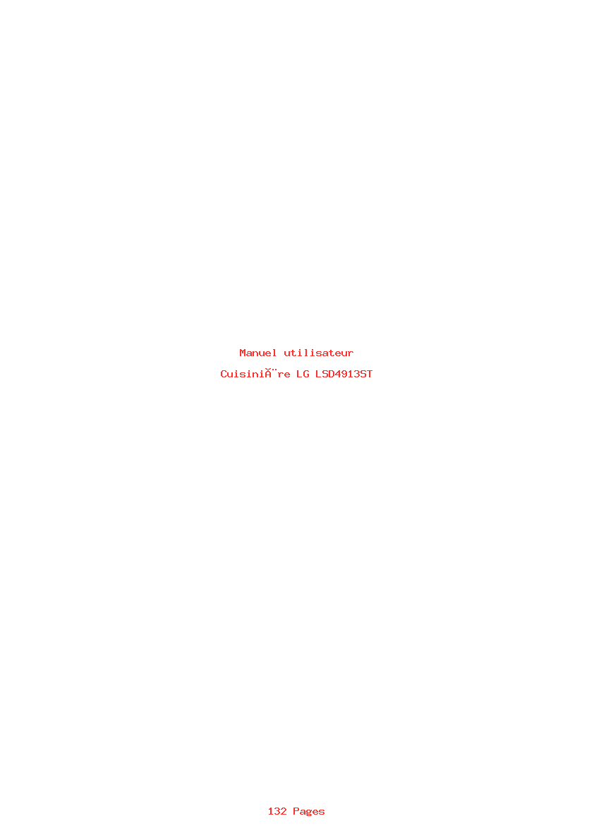 Page 1 de la notice Manuel utilisateur LG LSD4913ST