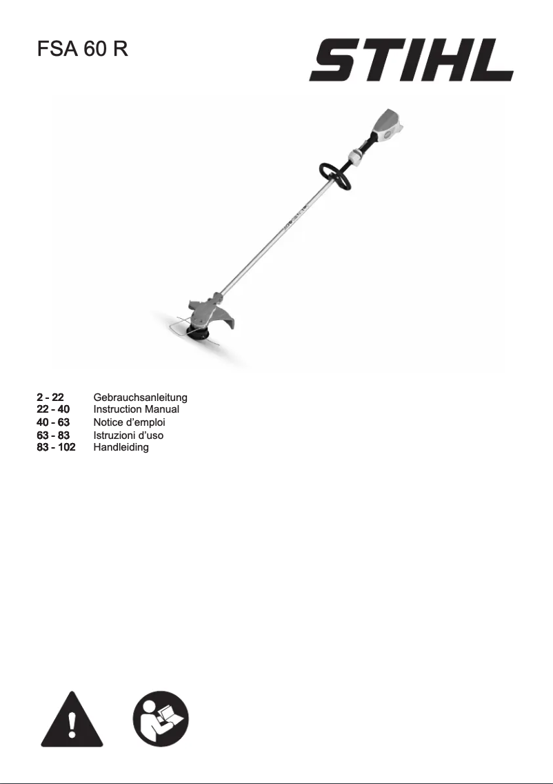 Page 1 de la notice Manuel utilisateur Stihl FSA 60 R