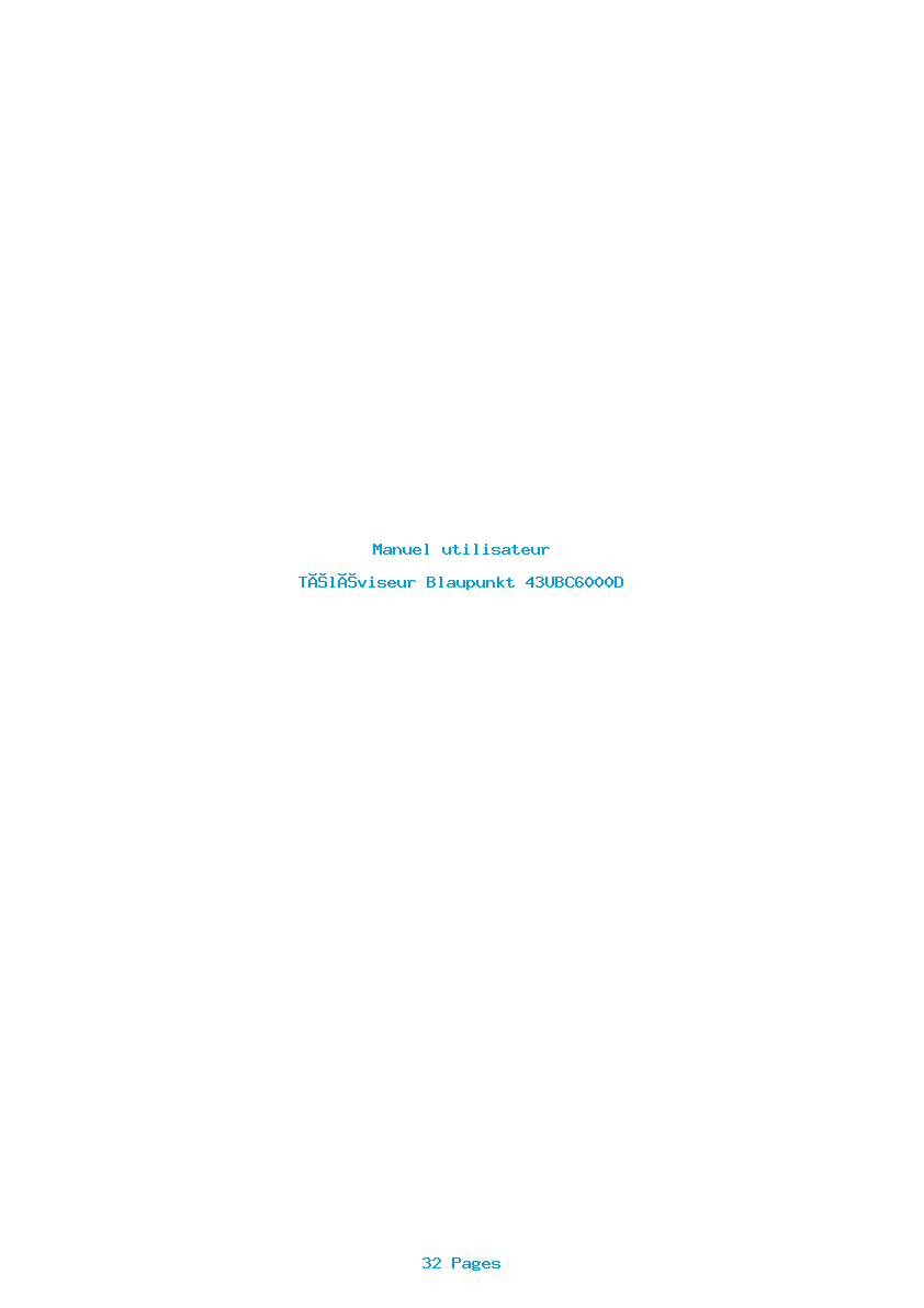 Page 1 de la notice Manuel utilisateur Blaupunkt 43UBC6000D