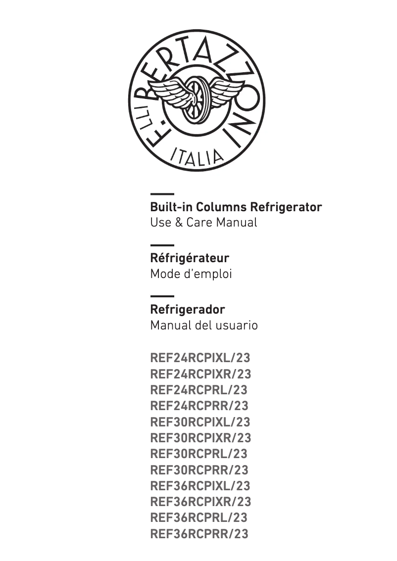 Página 1 del manual Manual de usuario Bertazzoni REF36RCPRR