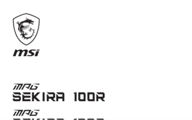 Page 1 de la notice Manuel utilisateur MSI MPG Sekira 100R