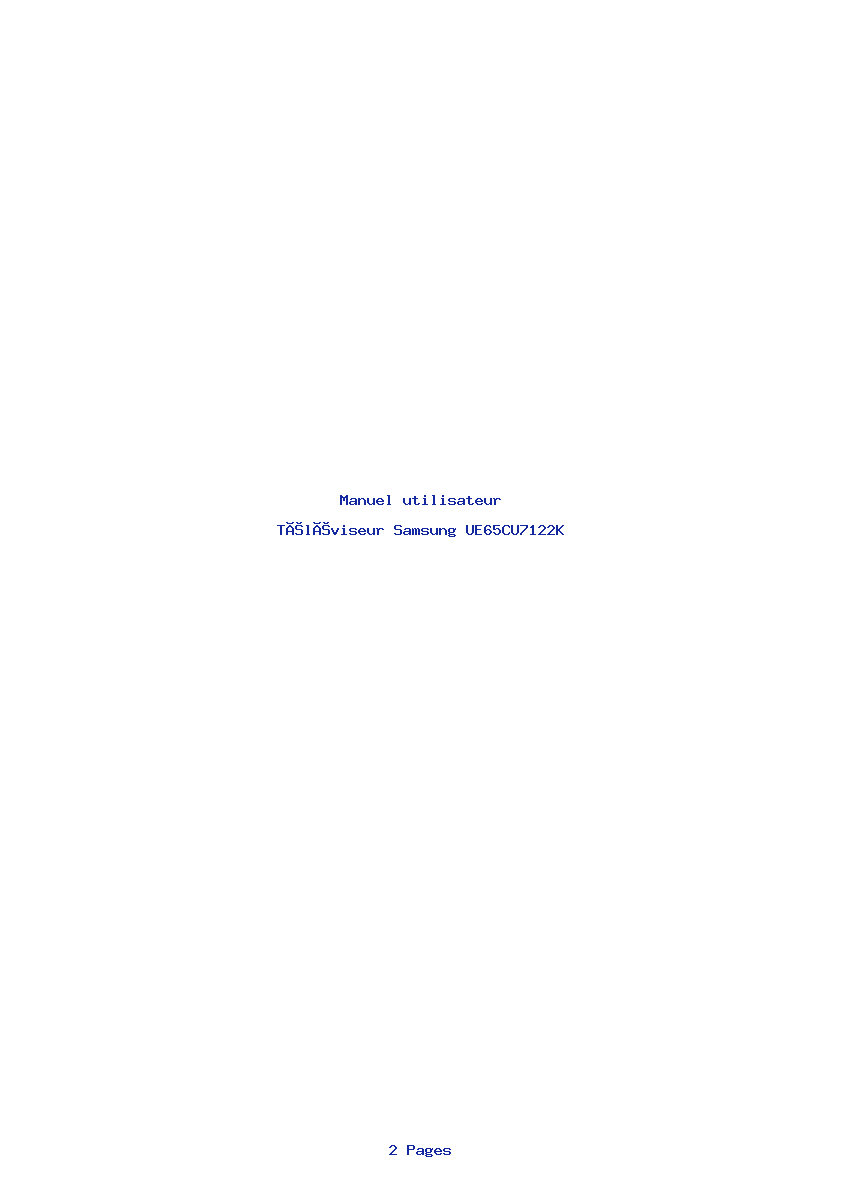Page 1 de la notice Manuel utilisateur Samsung UE65CU7122K