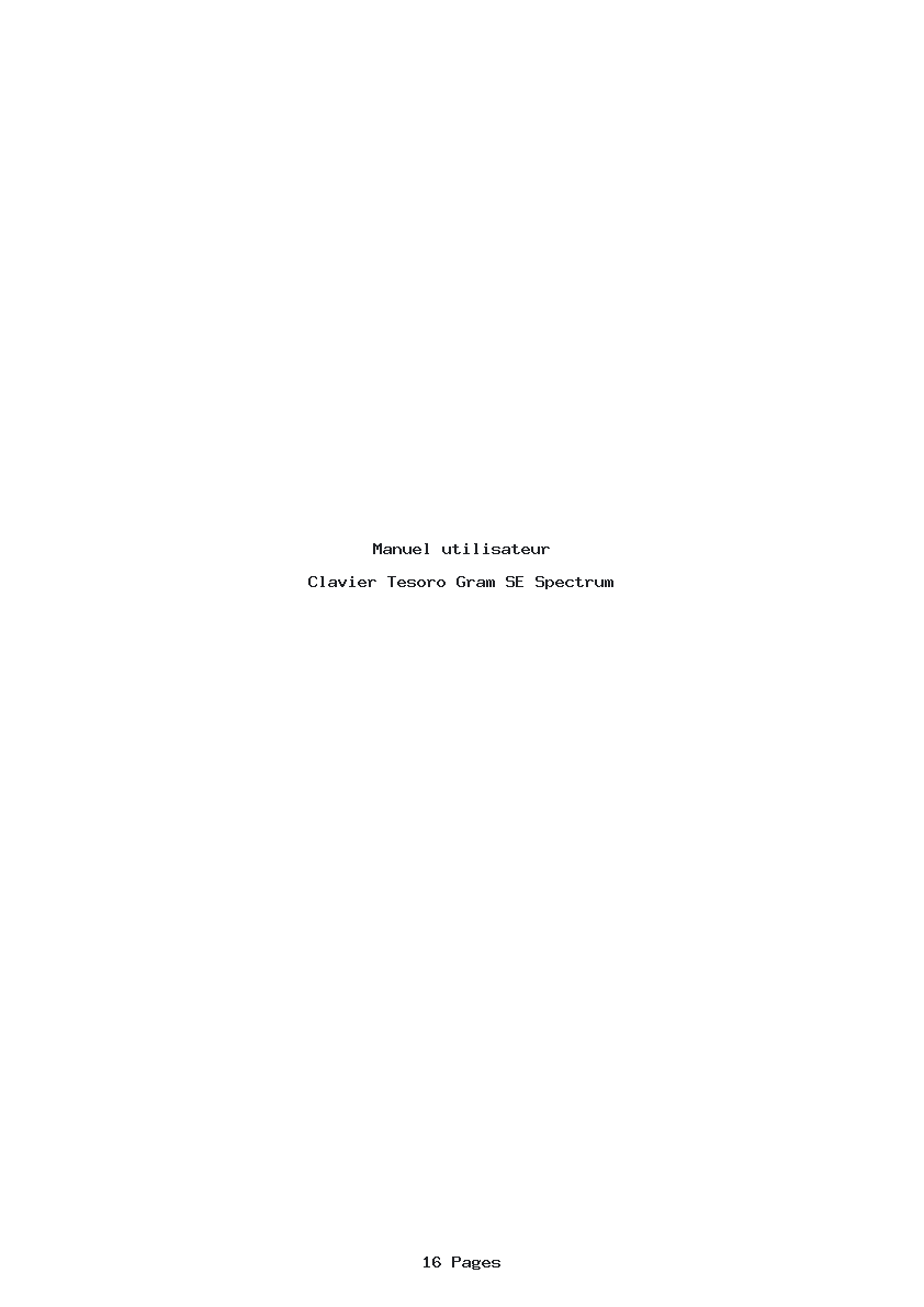 Page 1 de la notice Manuel utilisateur Tesoro Gram SE Spectrum