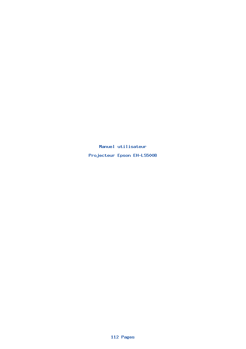 Page 1 de la notice Manuel utilisateur Epson EH-LS500B