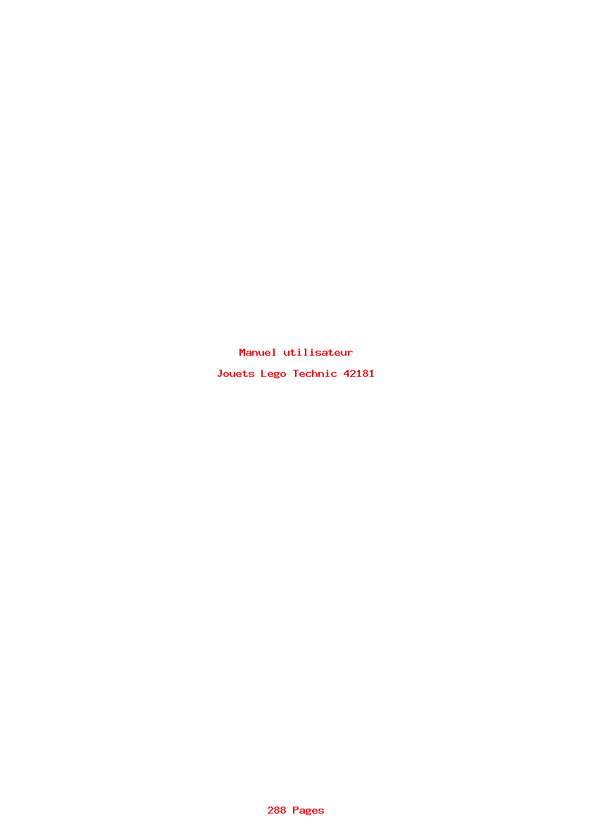 Page 1 de la notice Manuel utilisateur Lego Technic 42181