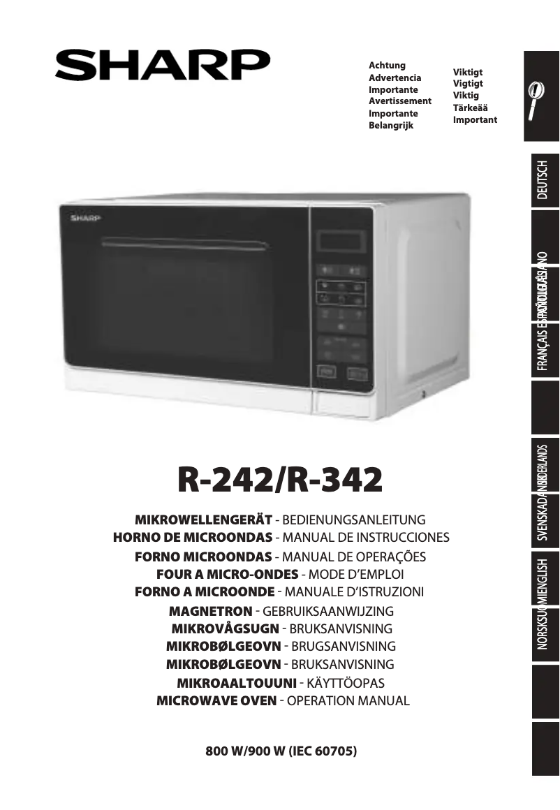 Page 1 de la notice Manuel utilisateur Sharp R-242WW