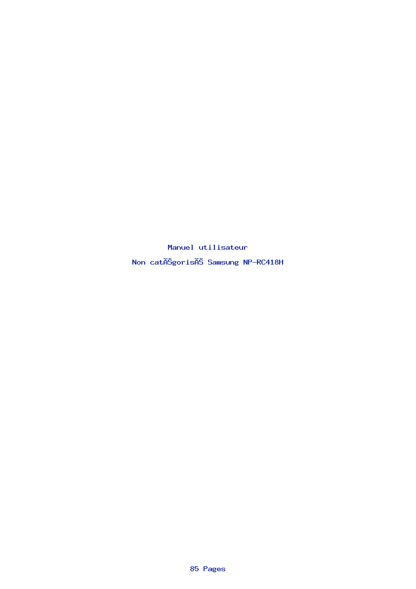 Page 1 de la notice Manuel utilisateur Samsung NP-RC418H