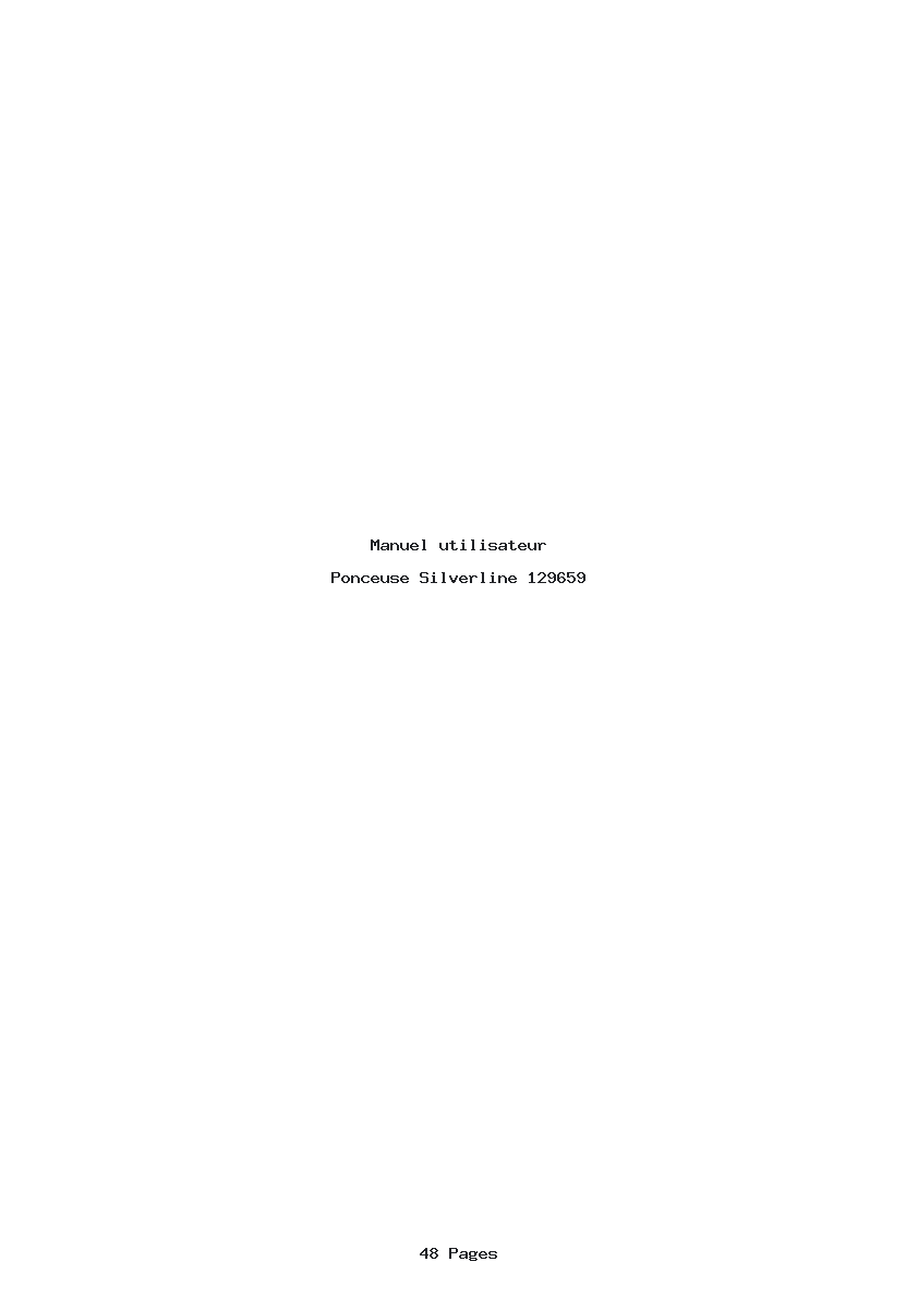 Page 1 de la notice Manuel utilisateur Silverline 129659