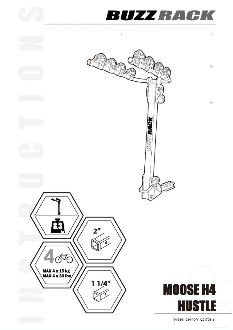 Page 1 de la notice Manuel utilisateur Buzz Rack Moose H4