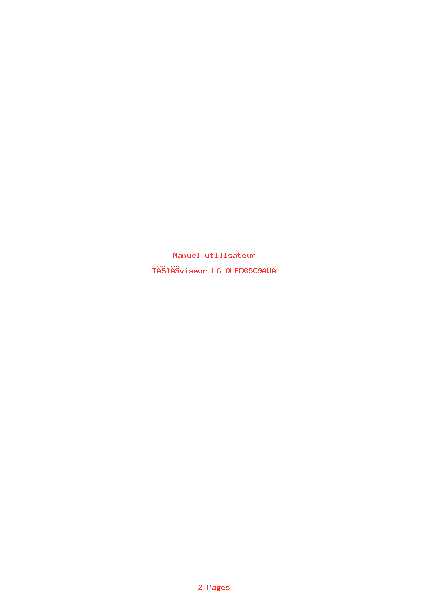 Image de la première page du manuel de l'appareil OLED65C9AUA