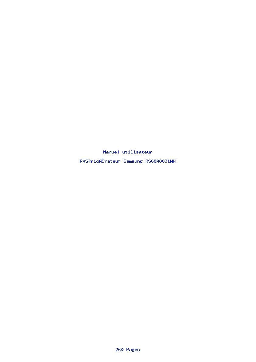 Page 1 de la notice Manuel utilisateur Samsung RS68A8831WW
