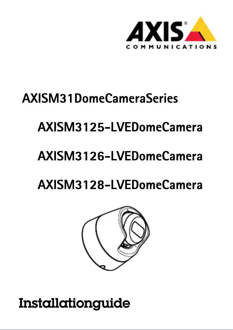 Page 1 of the manual User Manual Axis M3125-LVE