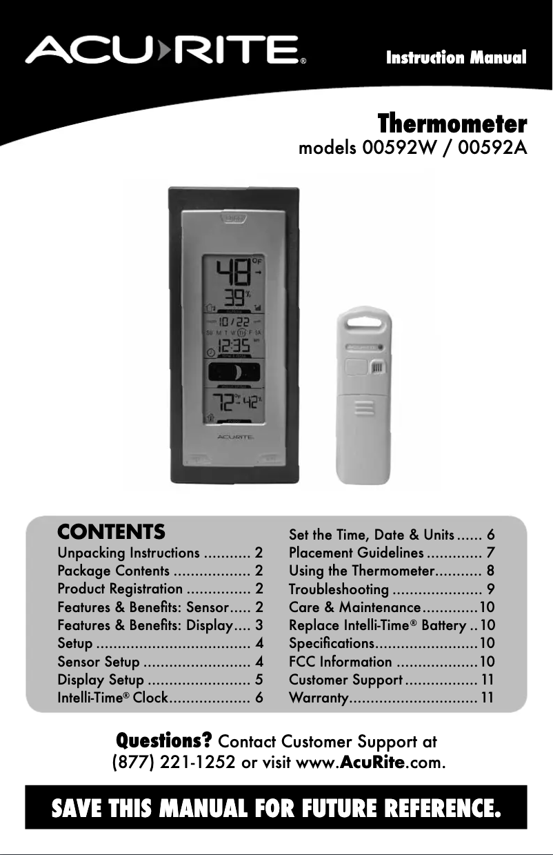 Página 1 del manual Manual de usuario AcuRite 00592A3
