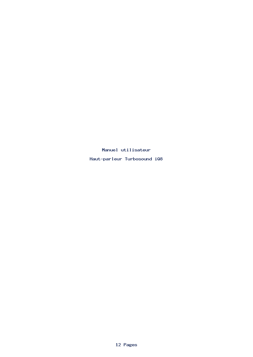 Page 1 de la notice Manuel utilisateur Turbosound iQ8