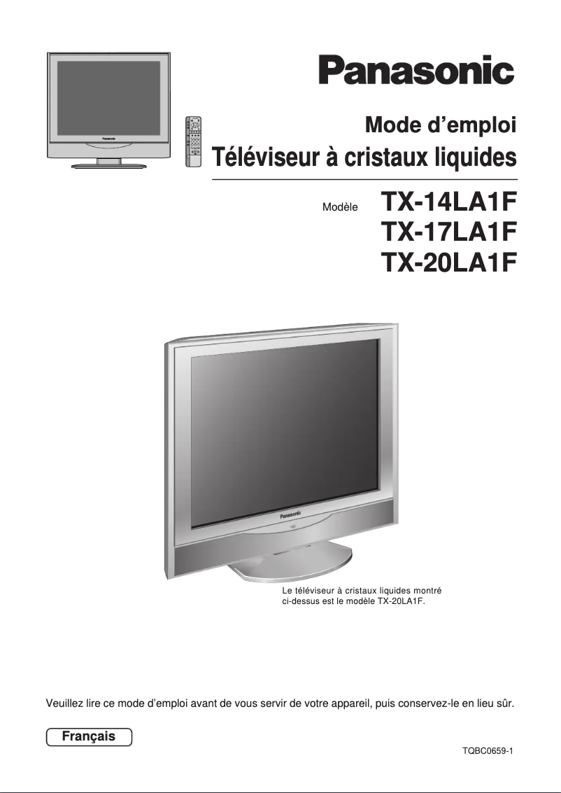 Page 1 de la notice Manuel utilisateur Panasonic Viera TX-20LA1F