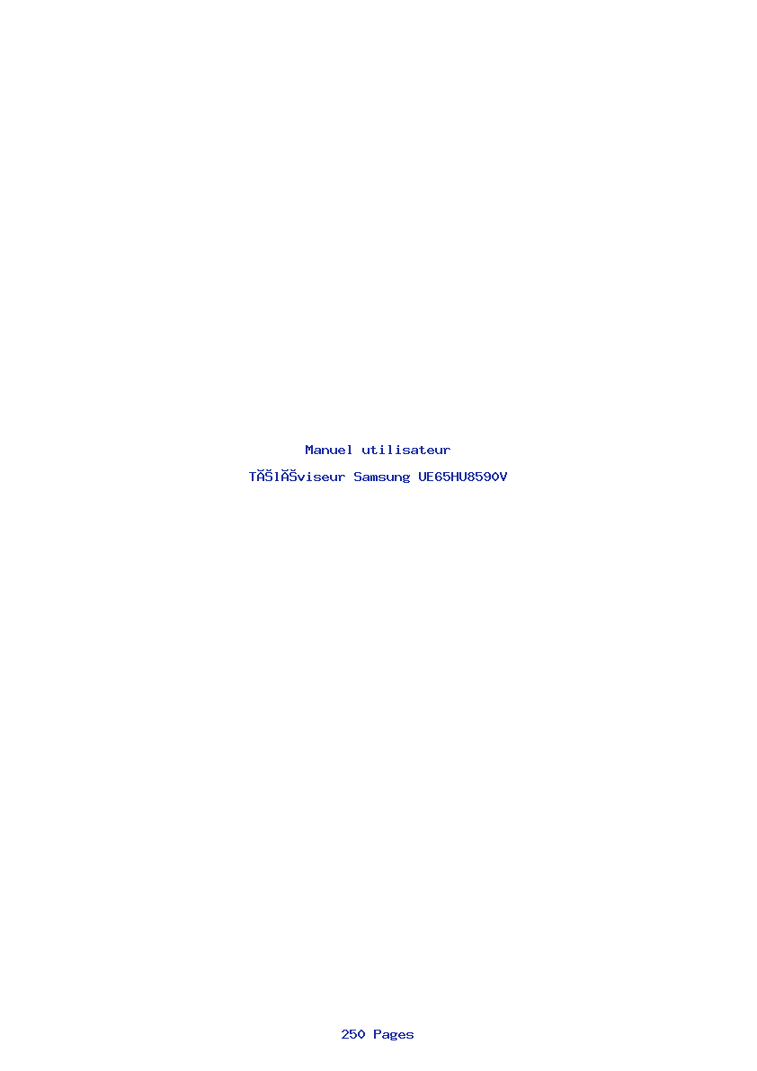 Page 1 de la notice Manuel utilisateur Samsung UE65HU8590V