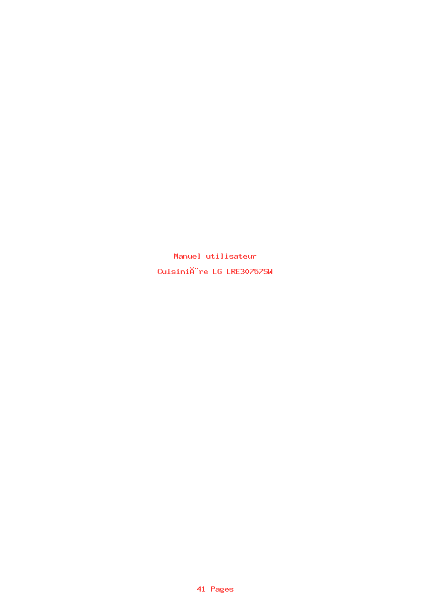 Page 1 de la notice Manuel utilisateur LG LRE30757SW