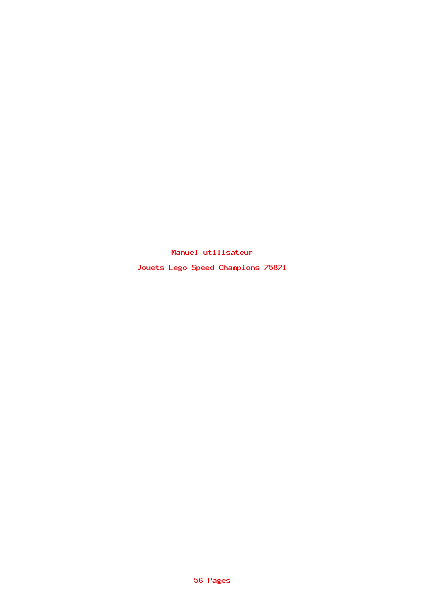 Page 1 de la notice Manuel utilisateur Lego Speed Champions 75871
