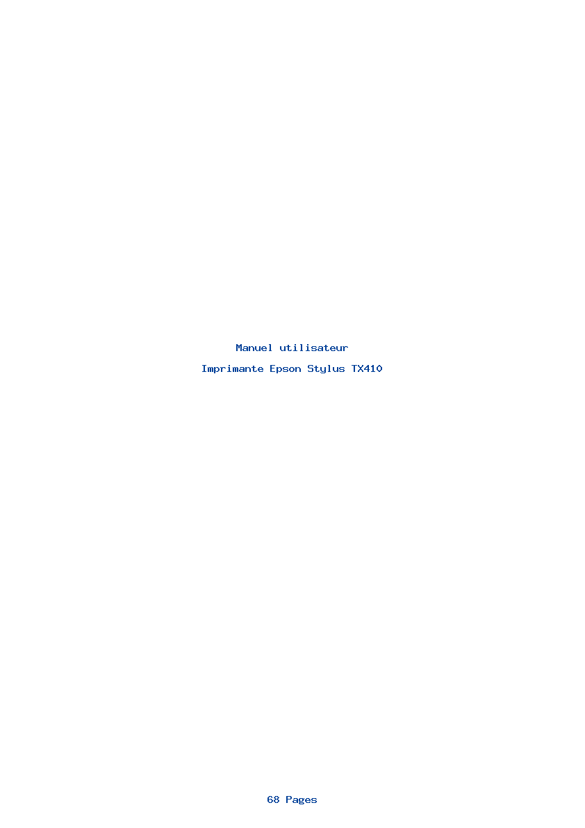 Page 1 de la notice Manuel utilisateur Epson Stylus TX410