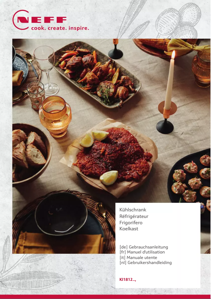 Página 1 del manual Ficha técnica Neff KI1812FE0