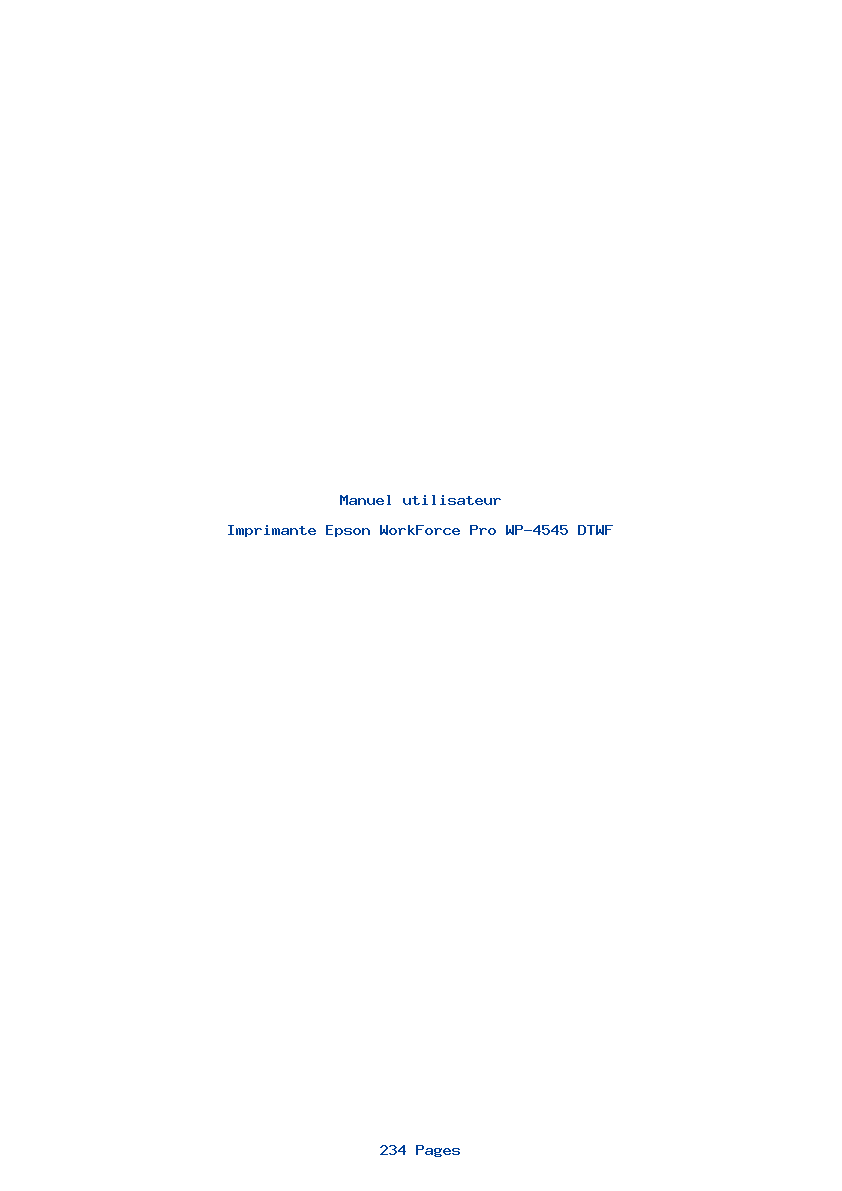 Page 1 de la notice Manuel utilisateur Epson WorkForce Pro WP-4545 DTWF