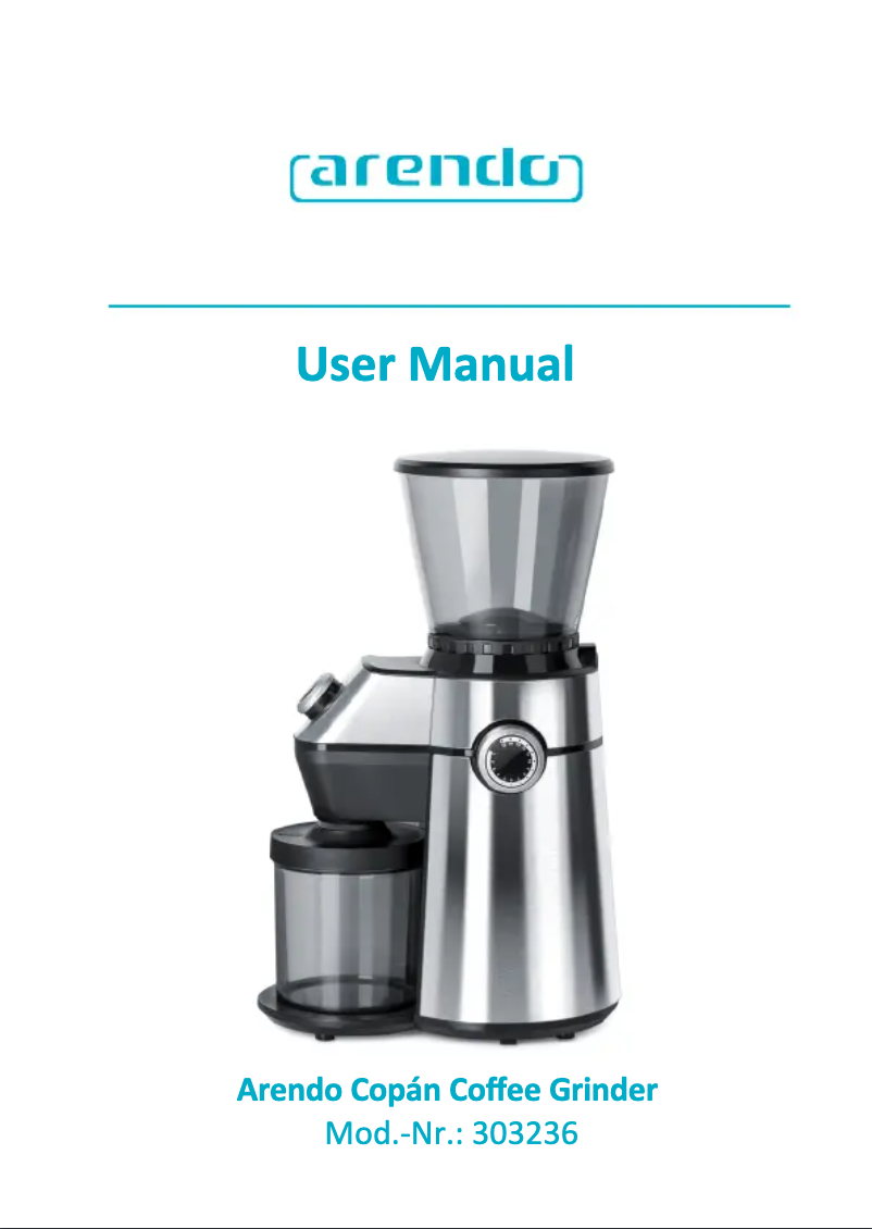 Page 1 de la notice Manuel utilisateur Arendo 303236