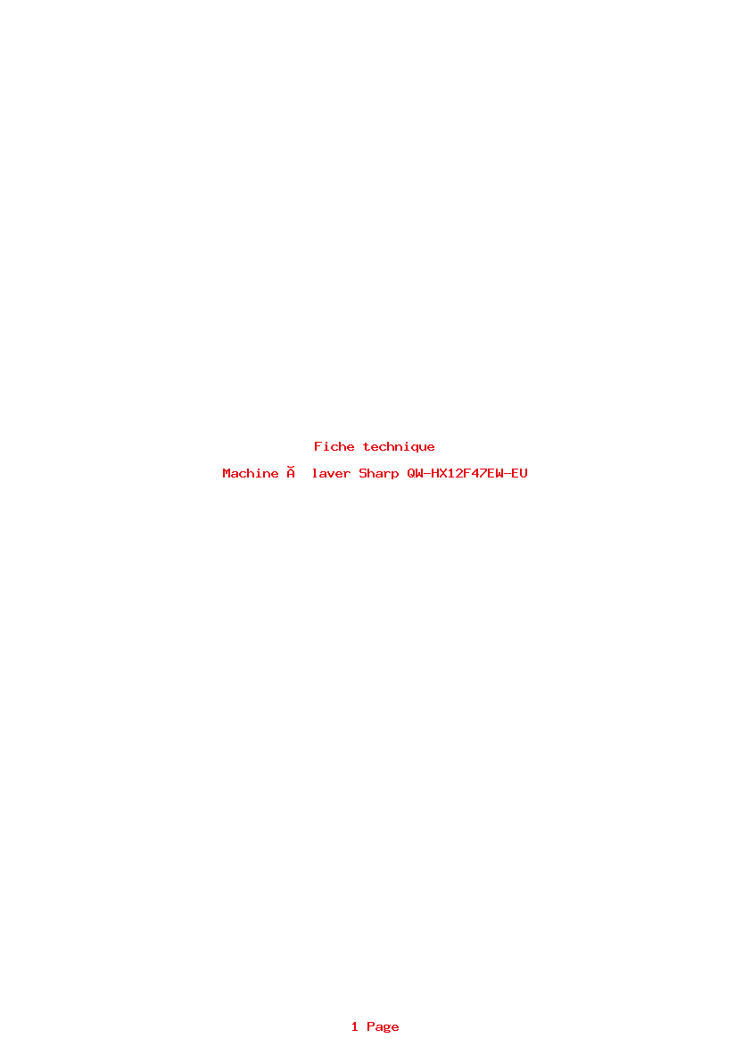 Image de la première page du manuel de l'appareil QW-HX12F47EW-EU