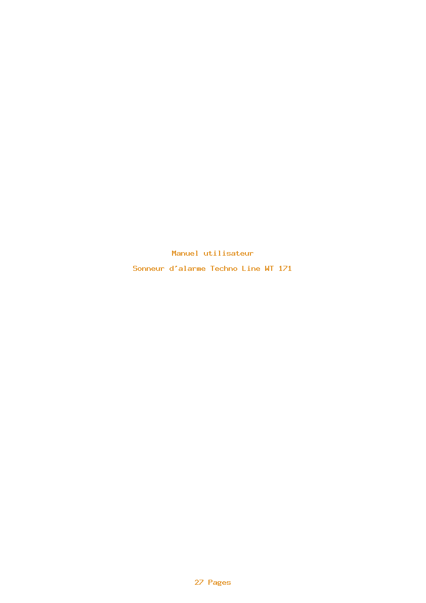 Page 1 de la notice Manuel utilisateur Techno Line WT 171