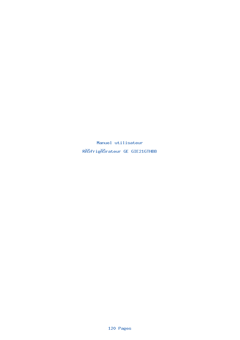 Page 1 de la notice Manuel utilisateur GE GIE21GTHBB
