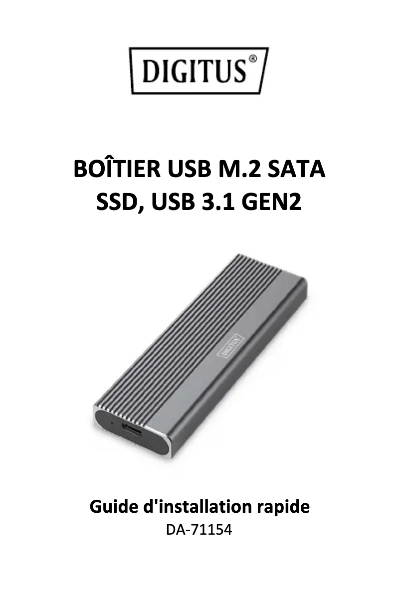 Page 1 de la notice Manuel utilisateur Digitus DA-71154