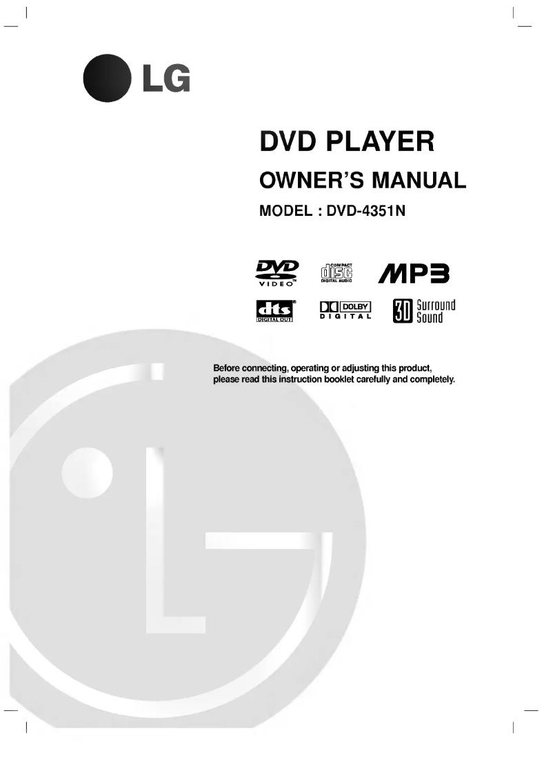 Page 1 of the manual User Manual LG DV4351N