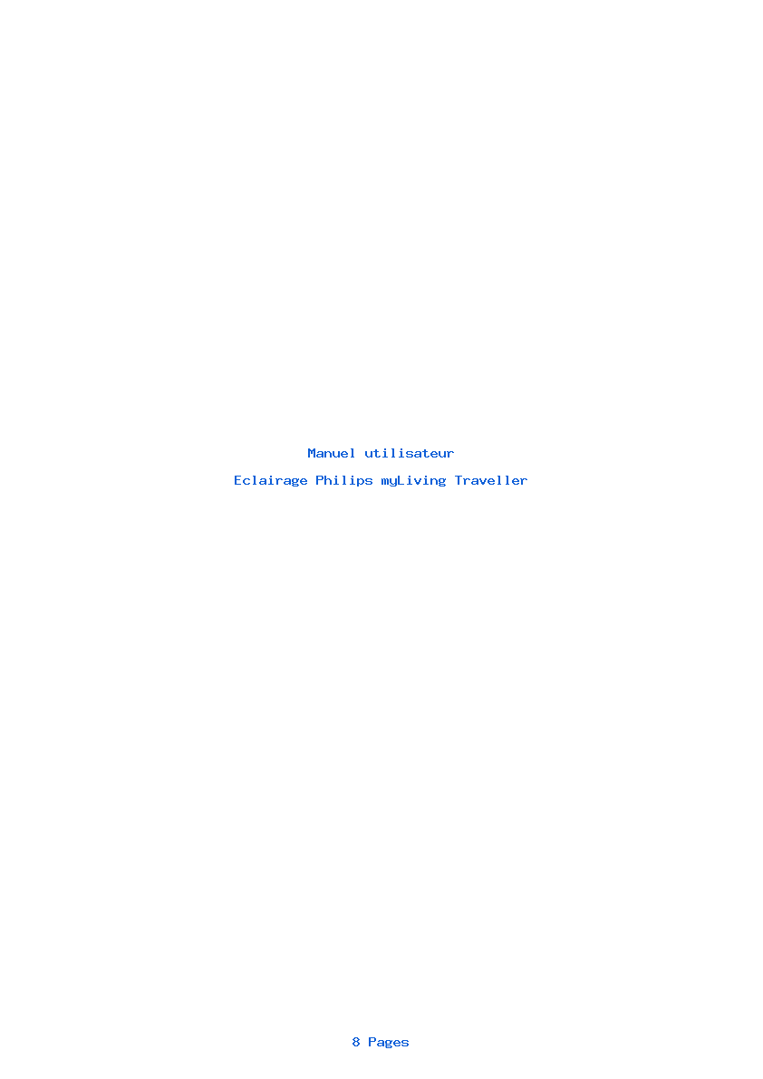 Page 1 de la notice Manuel utilisateur Philips myLiving Traveller