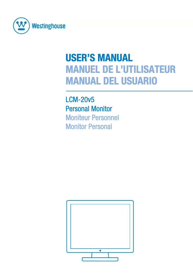 Page 1 de la notice Manuel utilisateur Westinghouse LCM-20v5