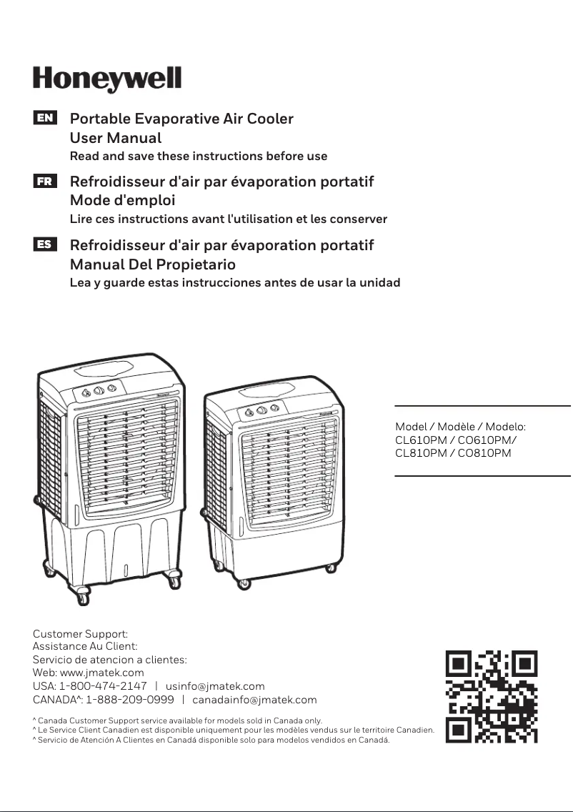 Page 1 de la notice Manuel utilisateur Honeywell CO610PM