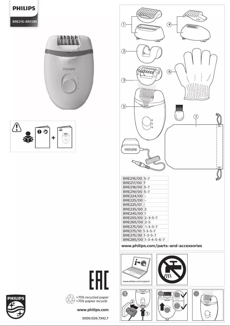 Page 1 de la notice Manuel utilisateur Philips Satinelle Essential BRP506