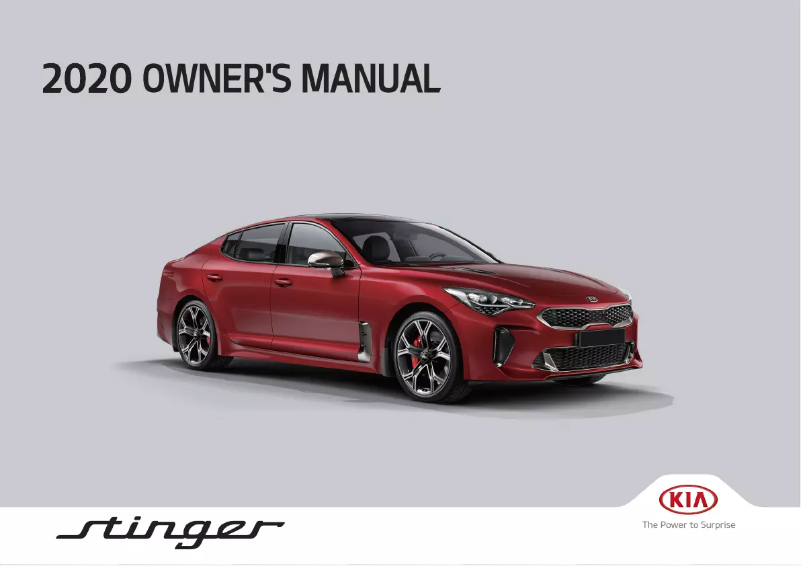 Página 1 del manual Manual de usuario Kia Stinger (2020)