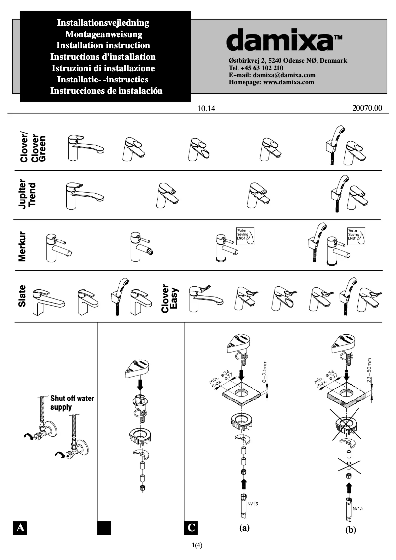 Page 1 de la notice Manuel utilisateur Damixa 6004726