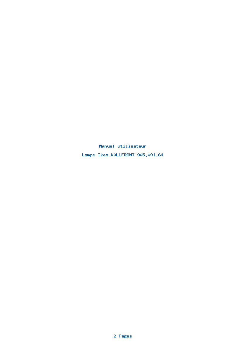 Page 1 de la notice Manuel utilisateur Ikea KALLFRONT 905.001.64