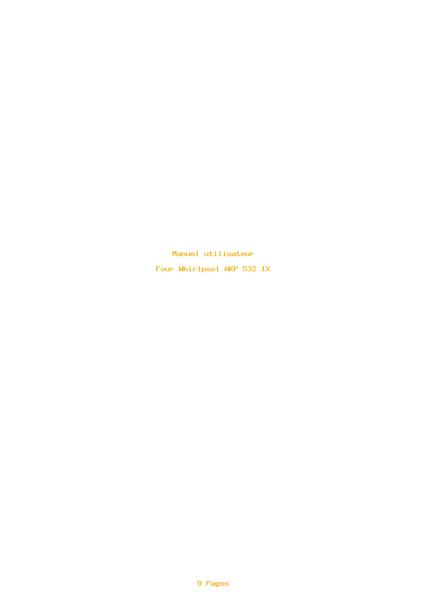 Page 1 de la notice Manuel utilisateur Whirlpool AKP 532 IX