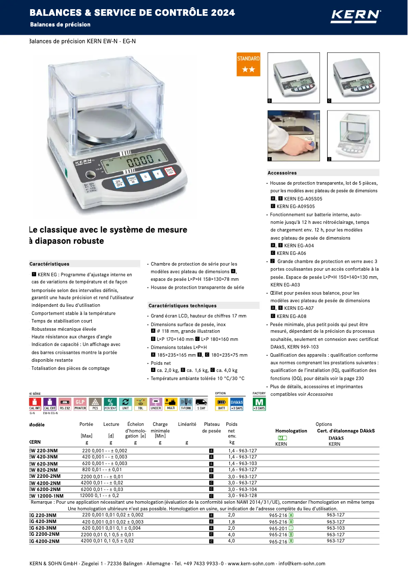 Page 1 de la notice Brochure Kern EW 220-3NM