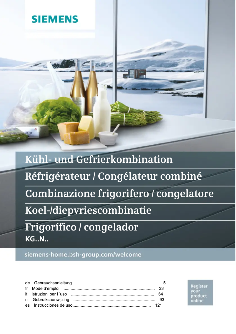 Page 1 de la notice Manuel utilisateur Siemens iQ500 KG36NAX3A