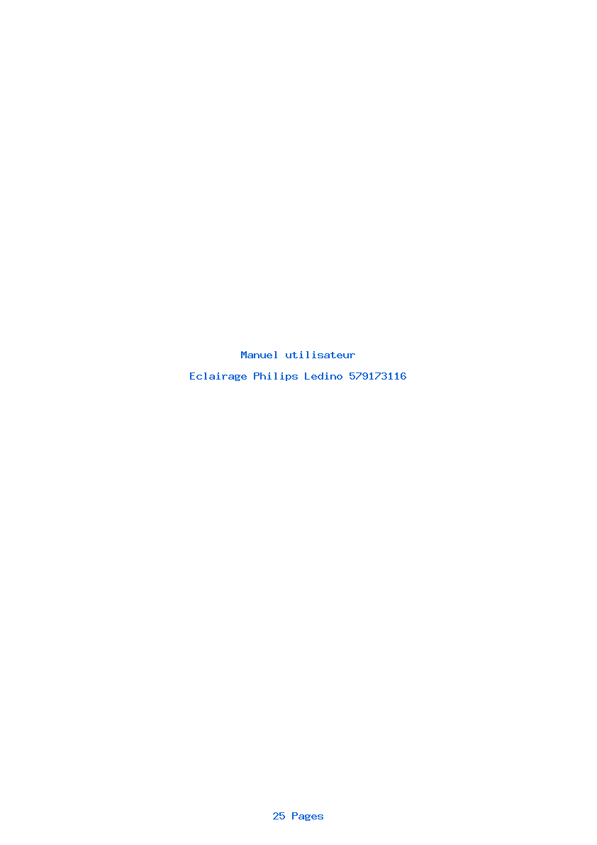 Page 1 de la notice Manuel utilisateur Philips Ledino 579173116