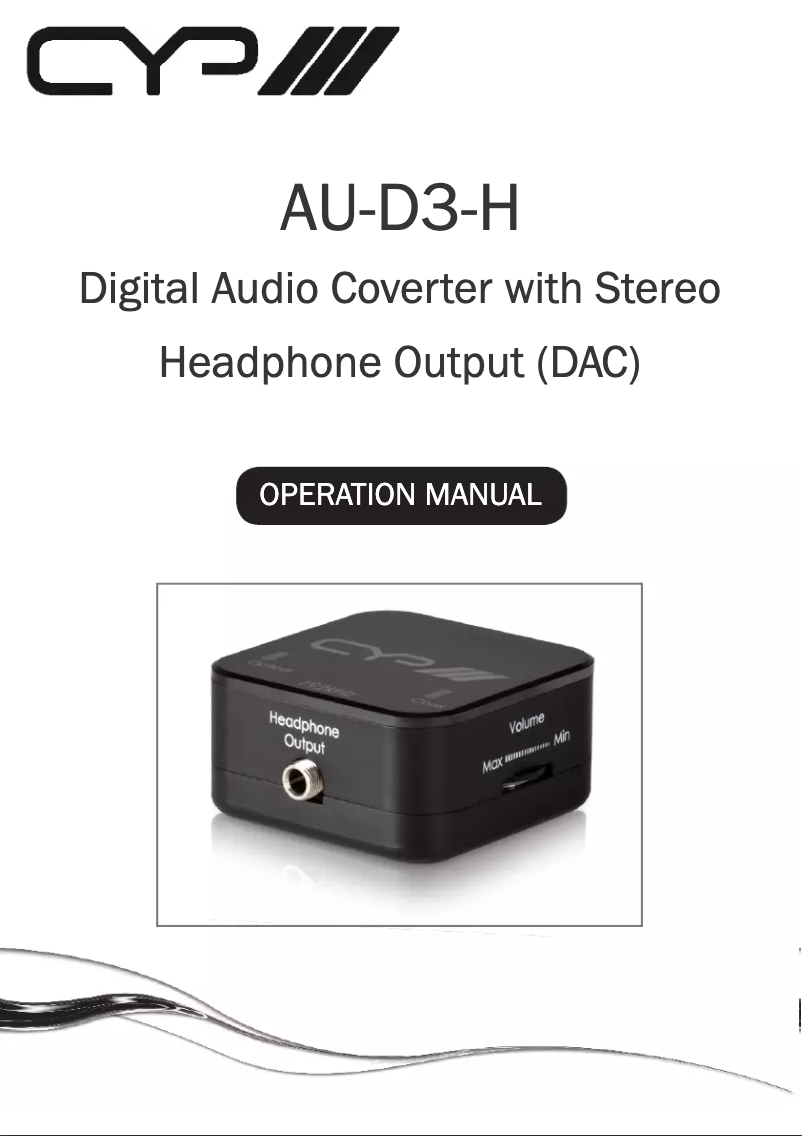 Page 1 of the manual User Manual CYP AU-D3-H