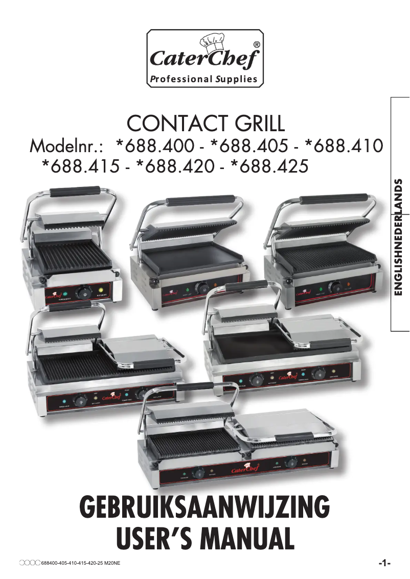 Page 1 of the manual User Manual CaterChef Duetto Grande 688425