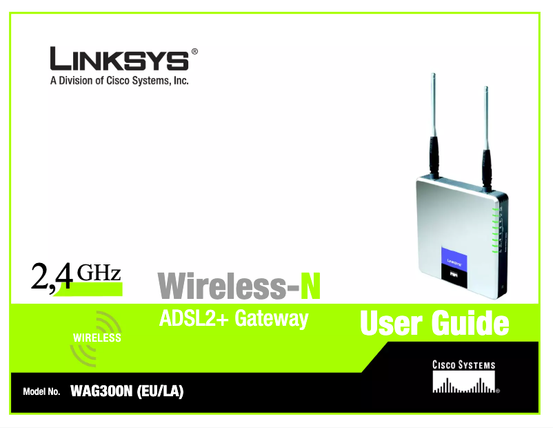 Page 1 de la notice Manuel utilisateur Linksys WAG300N