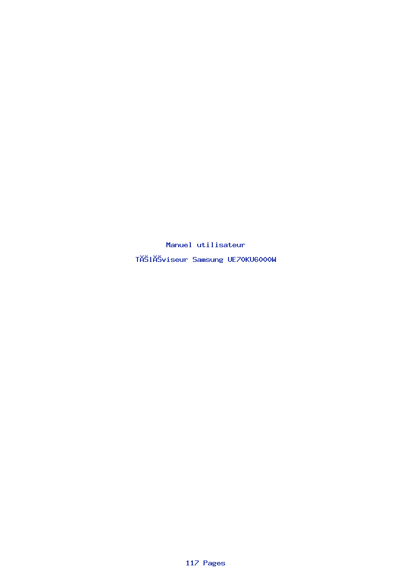 Page 1 de la notice Manuel utilisateur Samsung UE70KU6000W