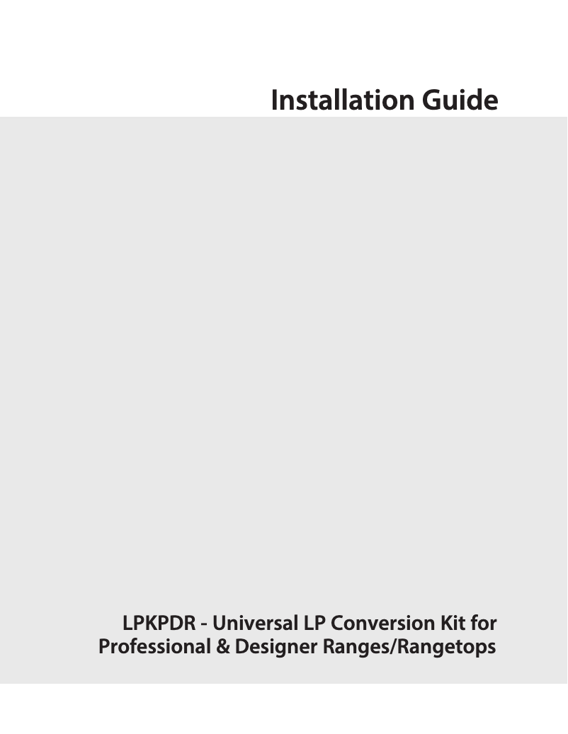Page 1 de la notice Guide d'installation Viking VDR5304BBFLP
