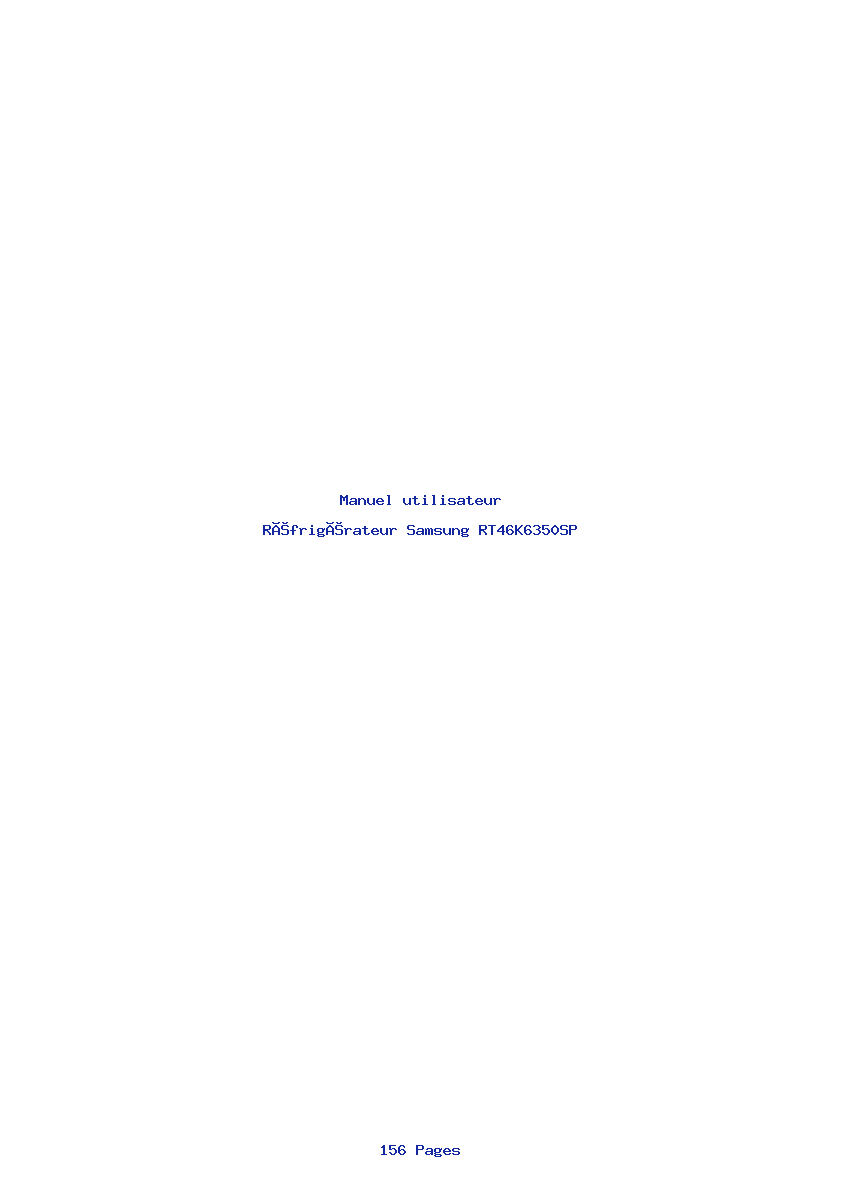 Page 1 de la notice Manuel utilisateur Samsung RT46K6350SP