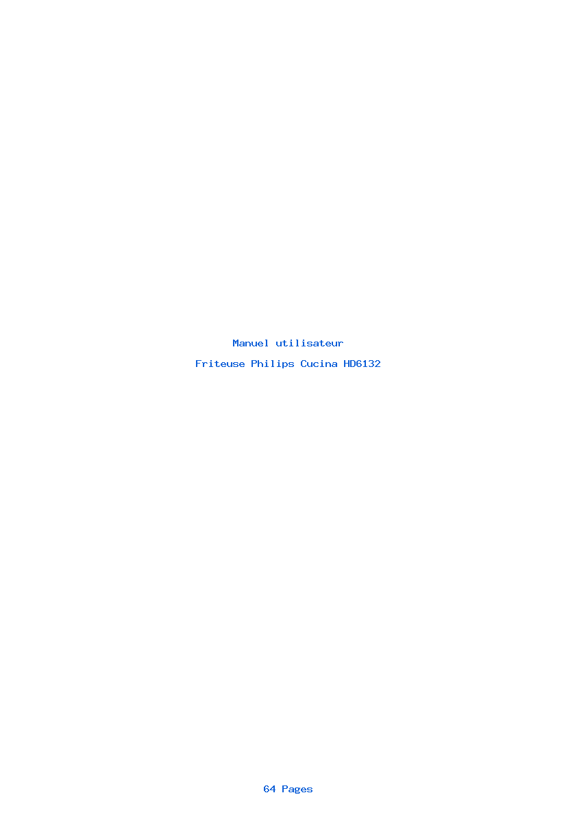 Page 1 de la notice Manuel utilisateur Philips Cucina HD6132