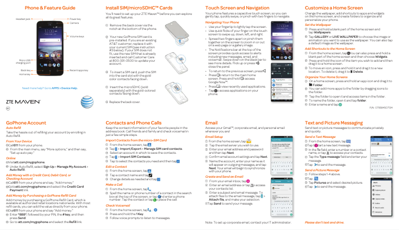 Página 1 del manual Guía de inicio rápido ZTE Maven